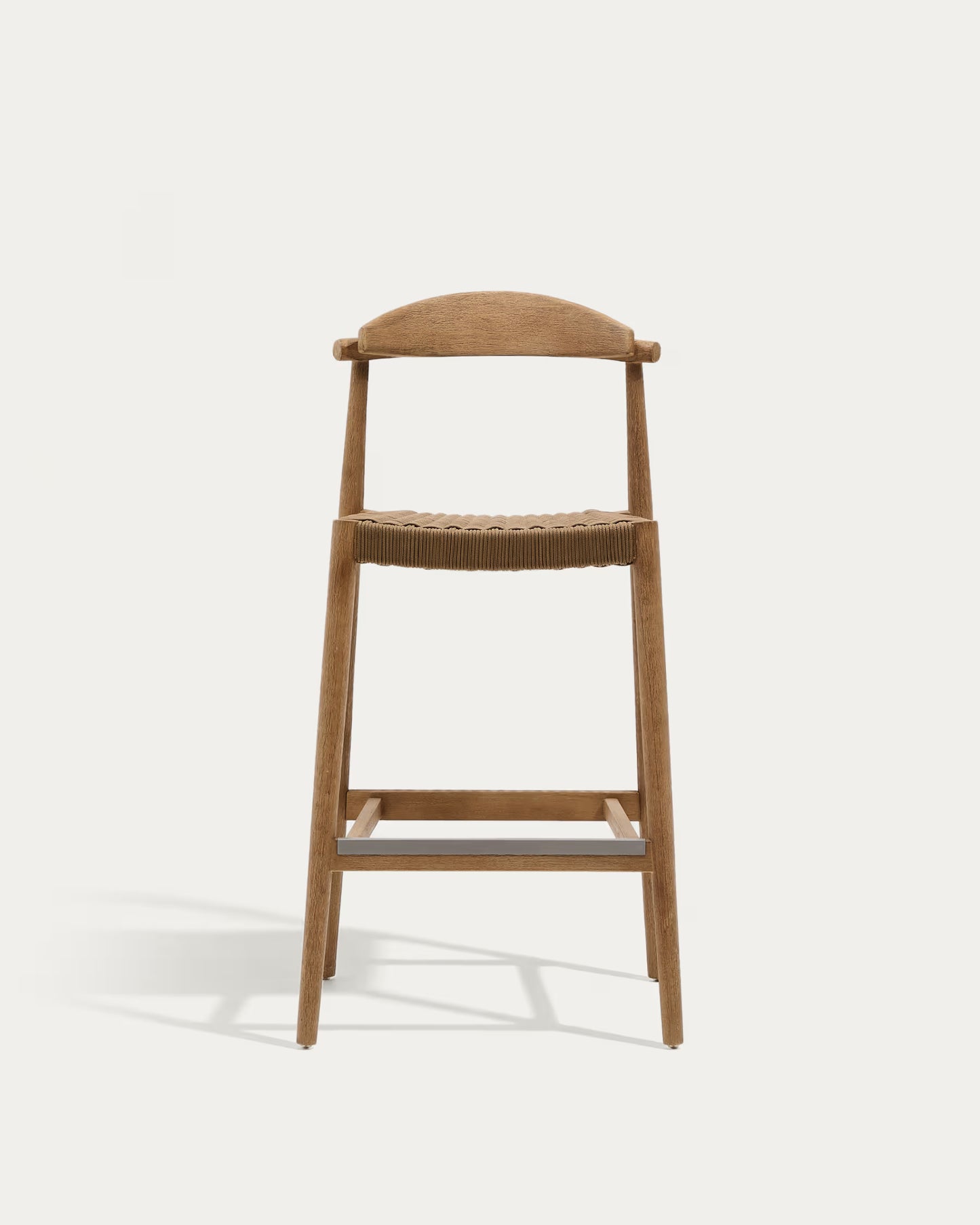 Kave Home Nina Stool in Solid Acacia Wood, Height 76 cm FSC 100%