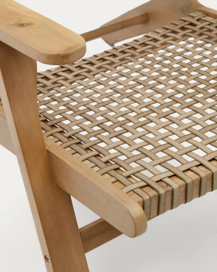 Kave Home Grignoon Chair, Made from Solid Acacia Wood and Woven Wicker FSC 100%