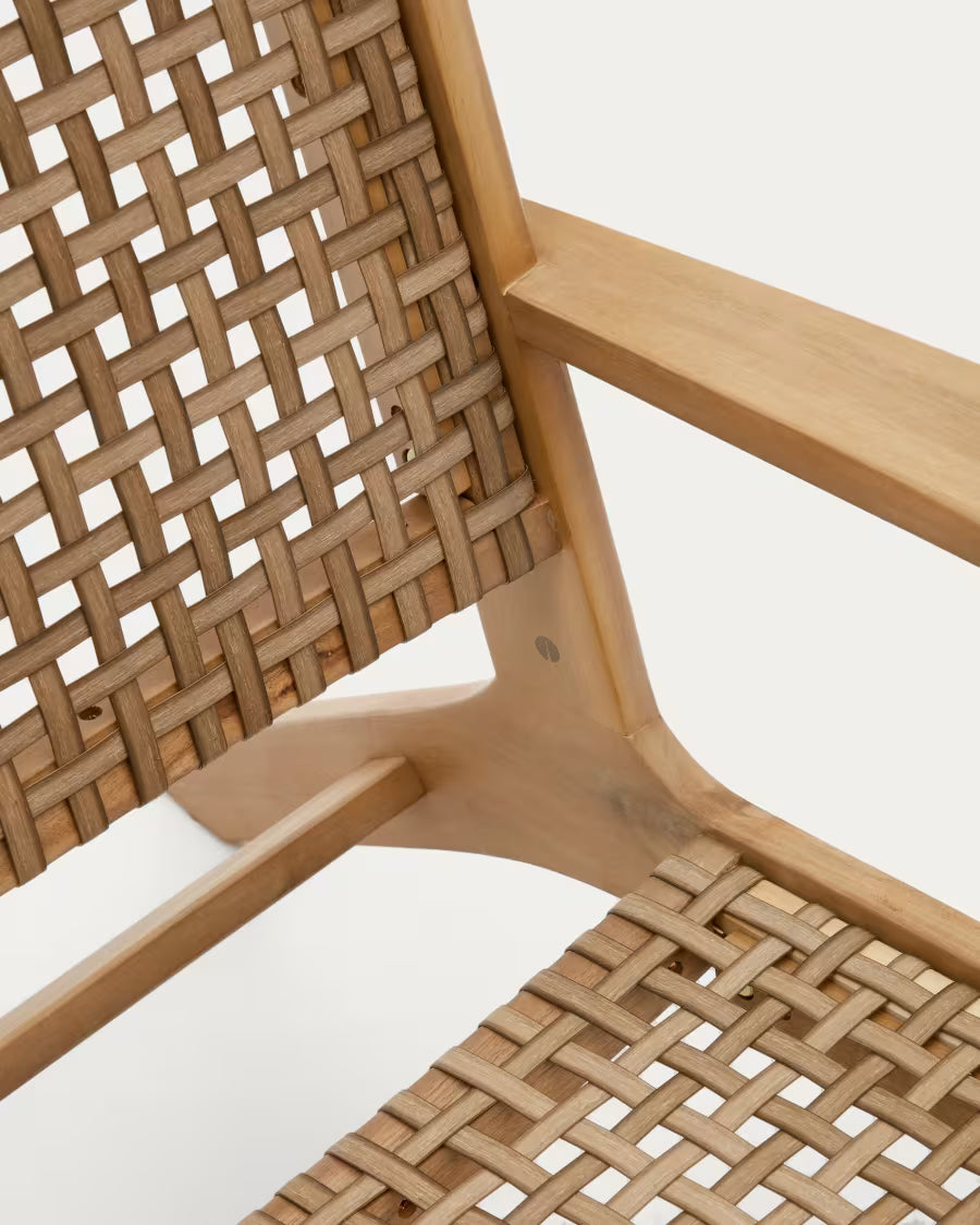 Kave Home Grignoon Chair, Made from Solid Acacia Wood and Woven Wicker FSC 100%