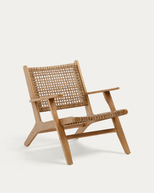 Kave Home Grignoon Chair, Made from Solid Acacia Wood and Woven Wicker FSC 100%