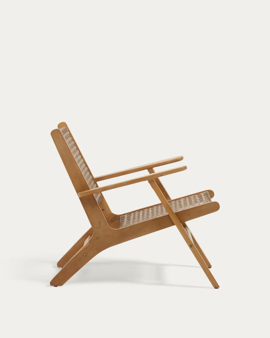 Kave Home Grignoon Chair, Made from Solid Acacia Wood and Woven Wicker FSC 100%