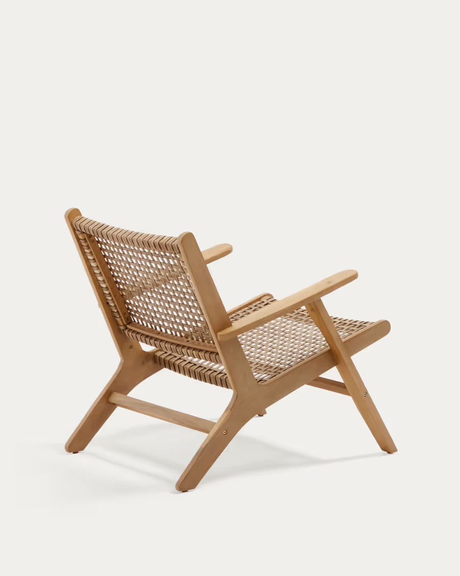 Kave Home Grignoon Chair, Made from Solid Acacia Wood and Woven Wicker FSC 100%