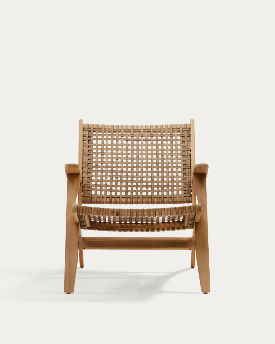 Kave Home Grignoon Chair, Made from Solid Acacia Wood and Woven Wicker FSC 100%