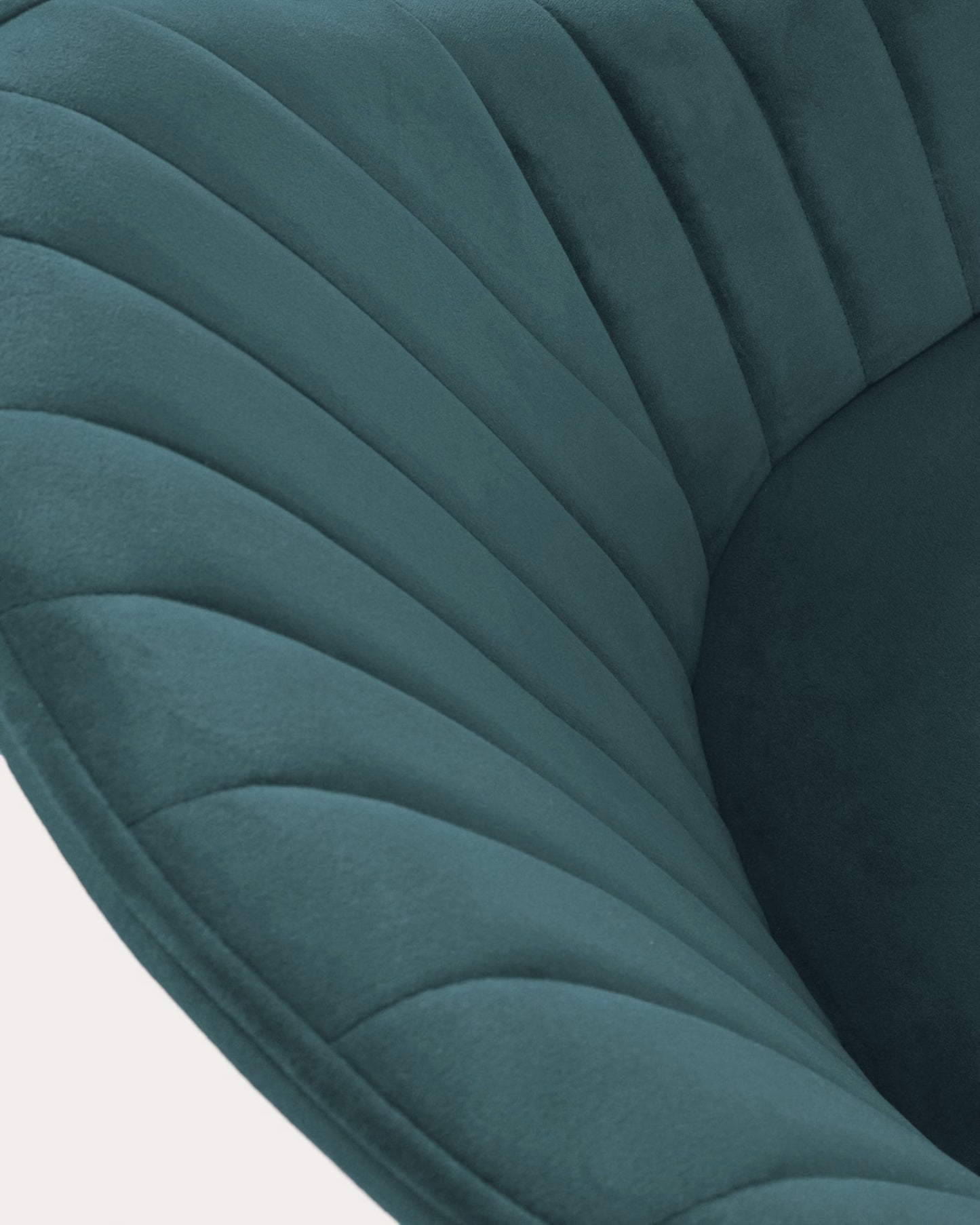 Kave Home Fabia Velvet Chair in Turquoise with Steel Legs in a Black Finish FR