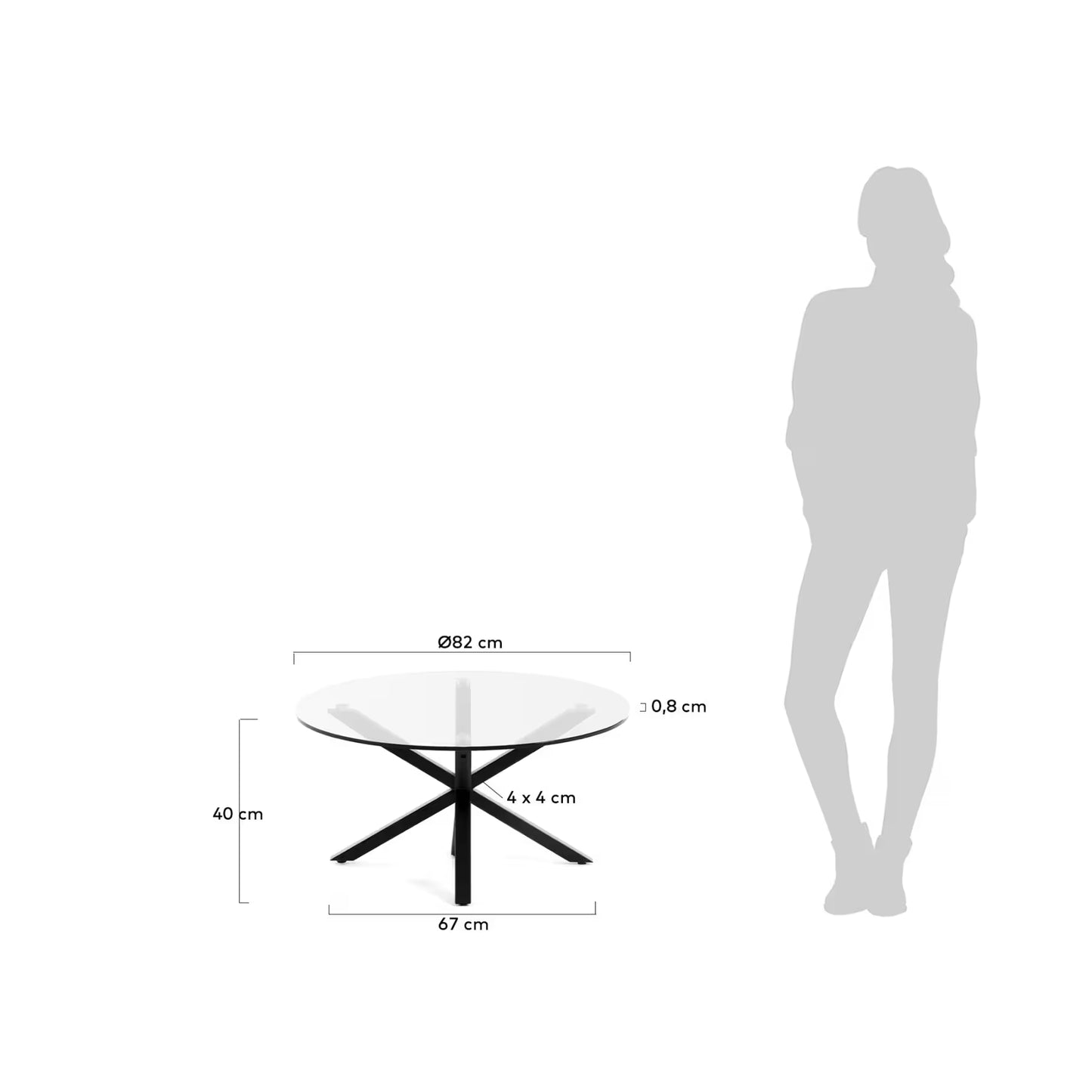Kave Home Argo Coffee Table Glass Black Ø 82 cm