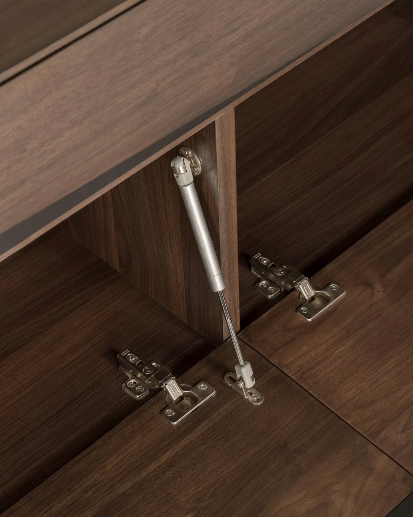 Kave Home Cutt American Walnut Veneer Sideboard w/ 2 Doors, 2 Drawers & Black Steel, 180 x 73 cm
