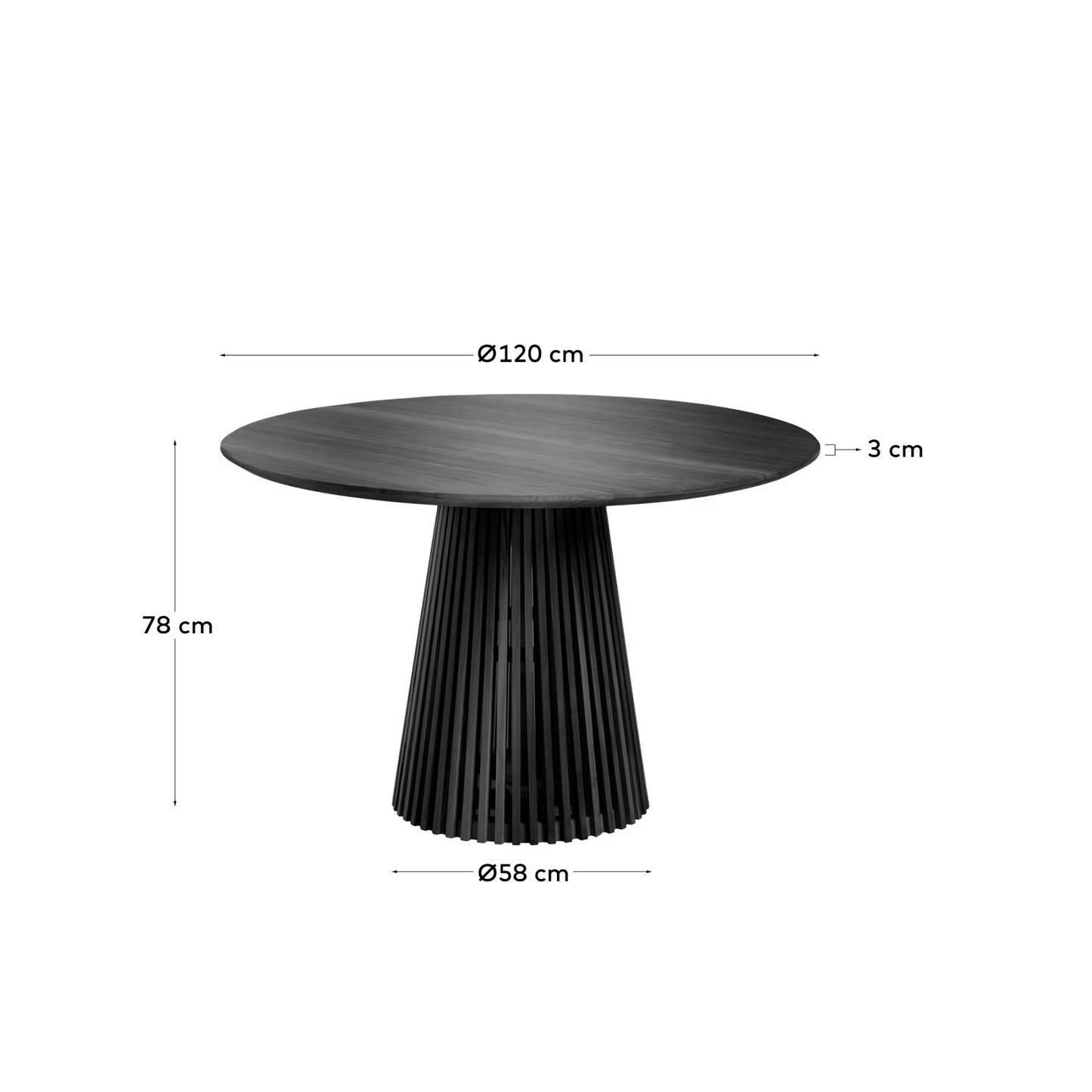 Kave Home Jeanette Ø 120 cm Black Table