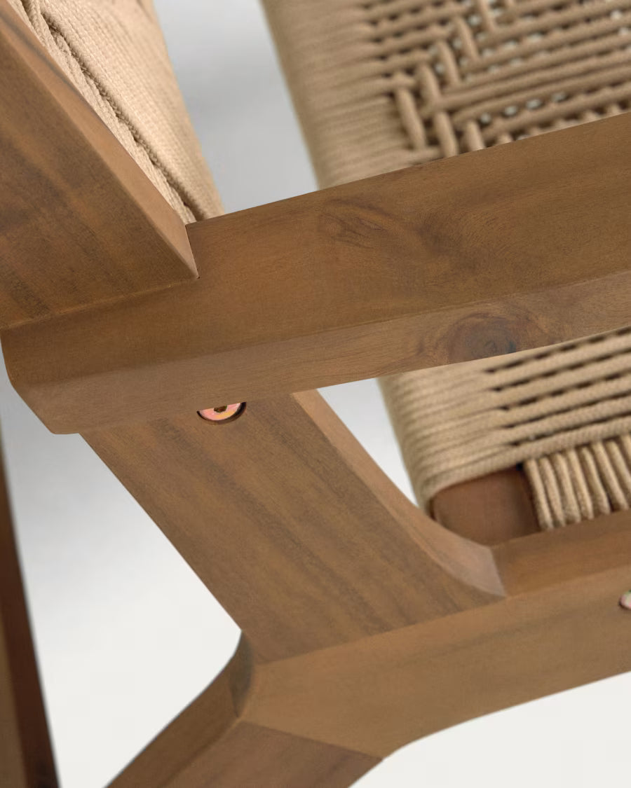 Kave Home Geralda Acacia Wood Armchair with Dark Finish FSC