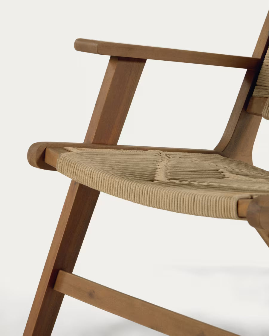 Kave Home Geralda Acacia Wood Armchair with Dark Finish FSC