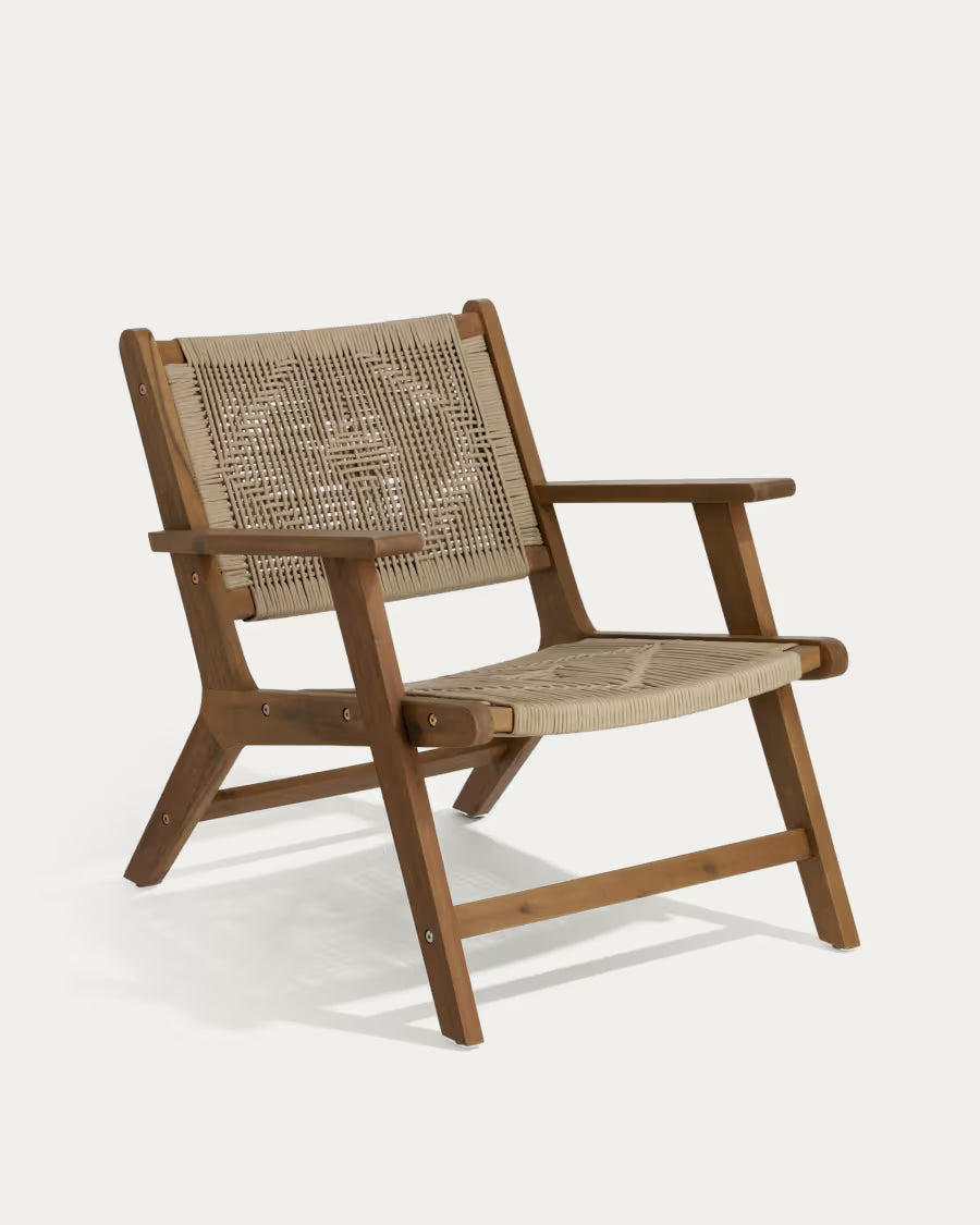 Kave Home Geralda Acacia Wood Armchair with Dark Finish FSC