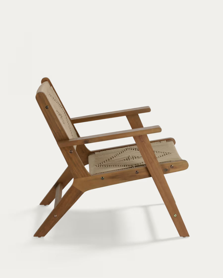 Kave Home Geralda Acacia Wood Armchair with Dark Finish FSC