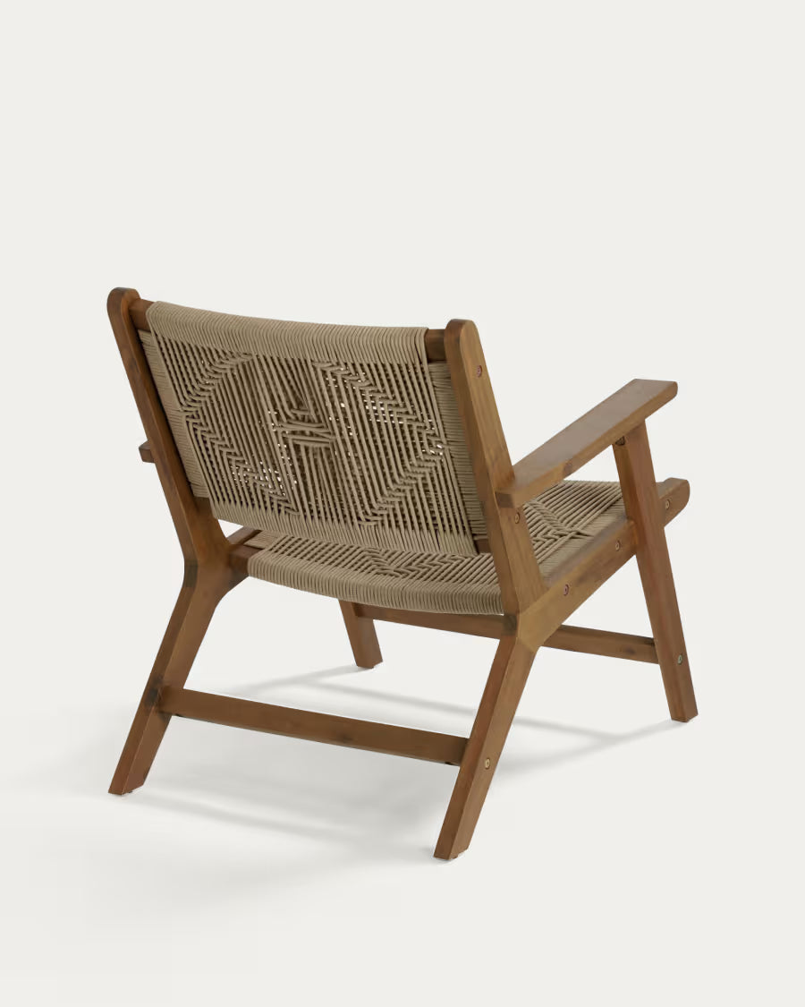 Kave Home Geralda Acacia Wood Armchair with Dark Finish FSC