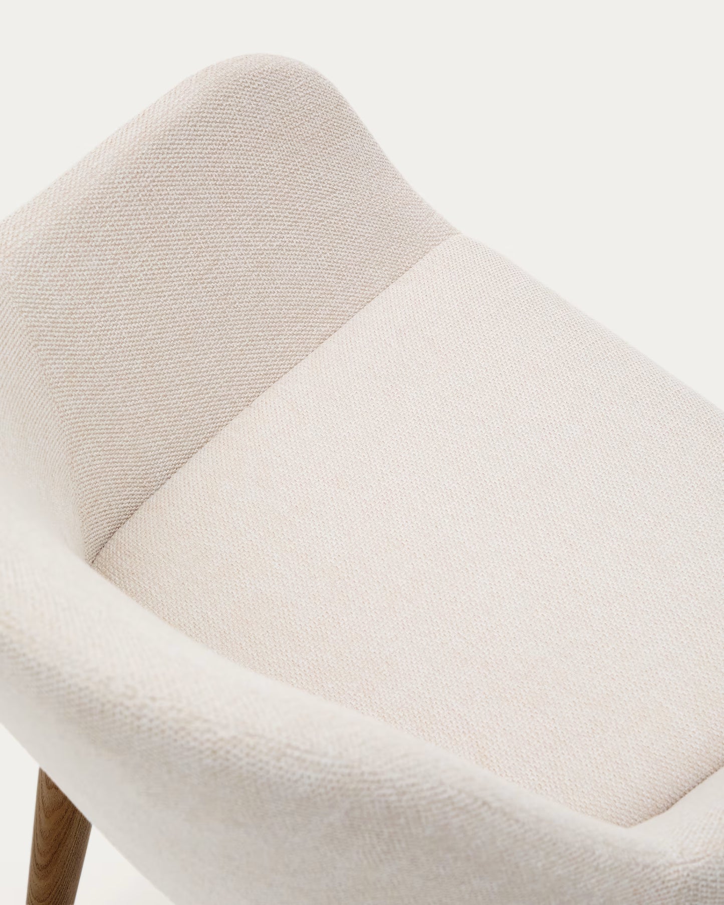 Kave Home Konna Chair in Beige with Solid Ash Wood Legs in a Dark Finish FR