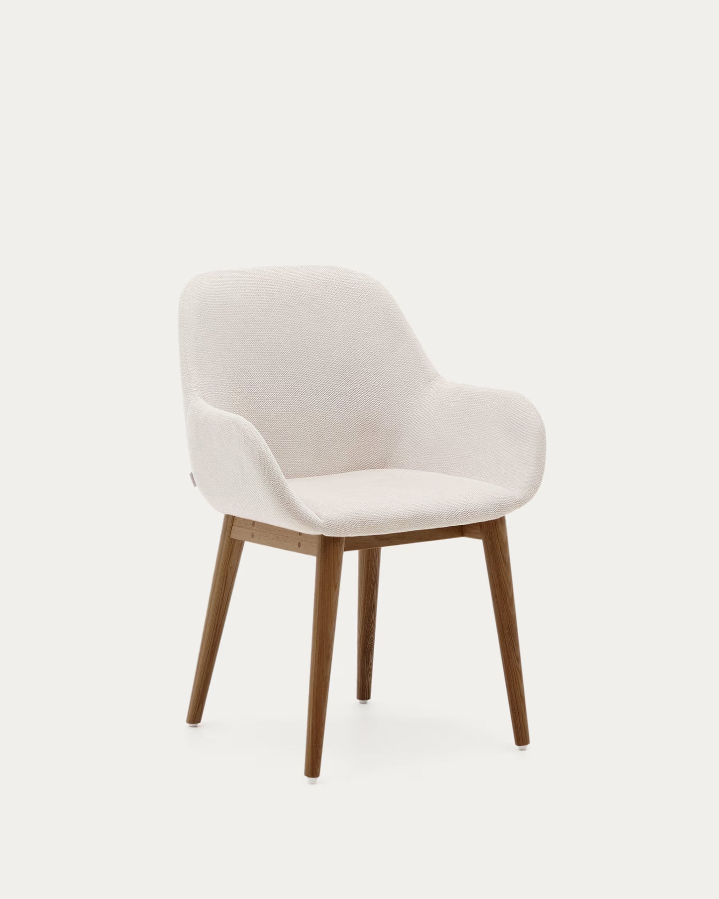 Kave Home Konna Chair in Beige with Solid Ash Wood Legs in a Dark Finish FR