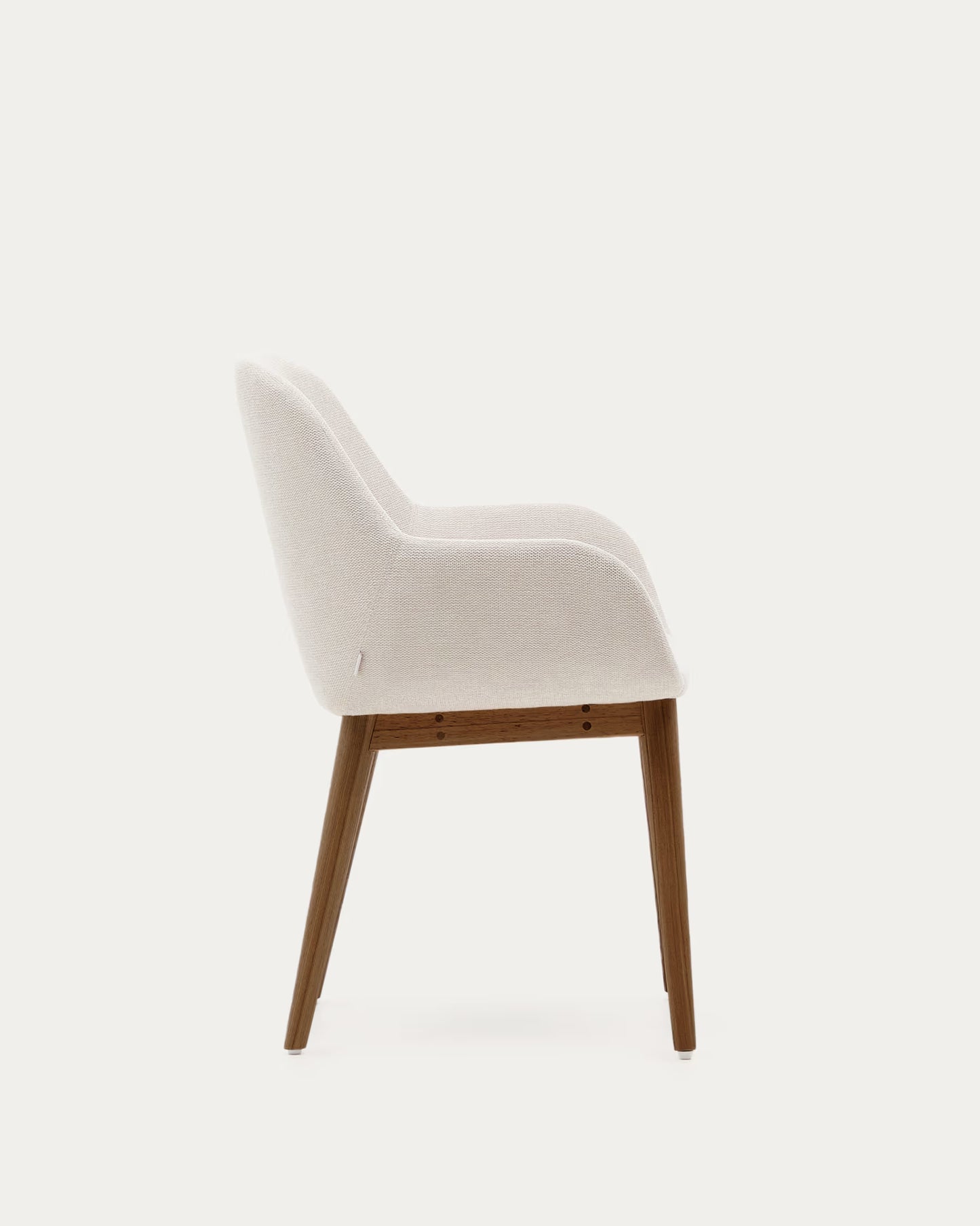 Kave Home Konna Chair in Beige with Solid Ash Wood Legs in a Dark Finish FR