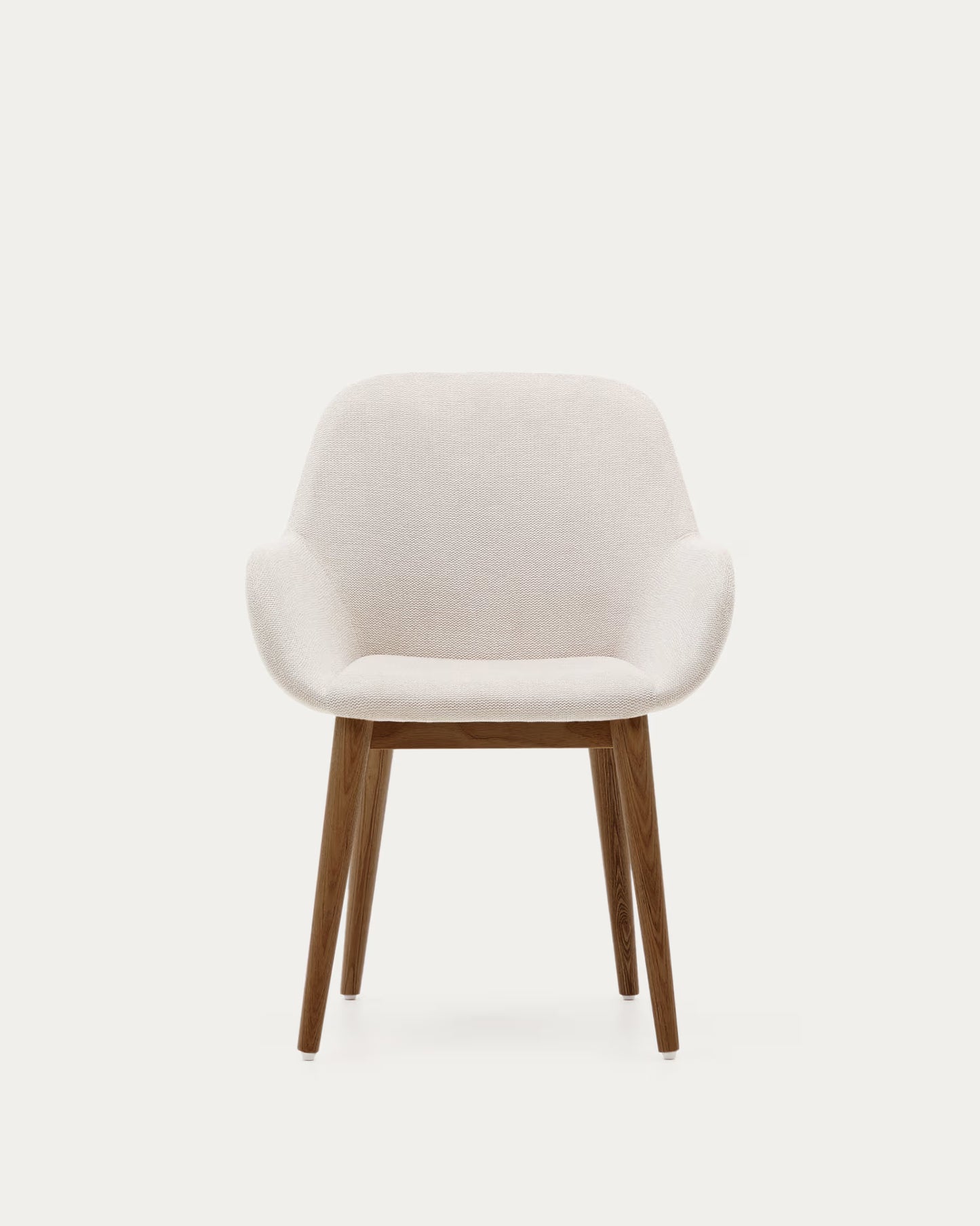 Kave Home Konna Chair in Beige with Solid Ash Wood Legs in a Dark Finish FR