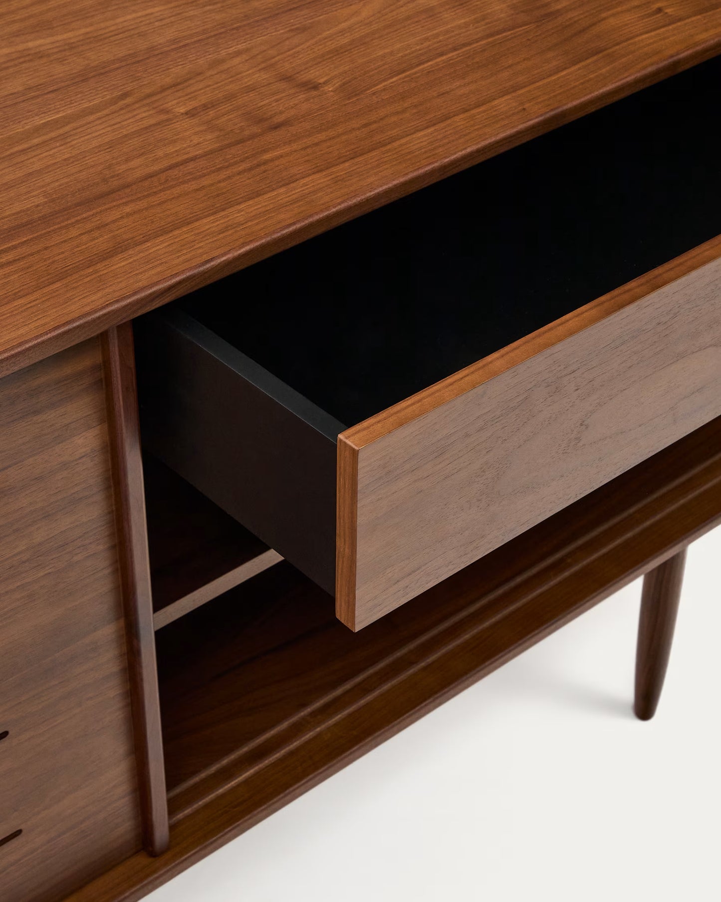 Kave Home Carolin Walnut Wood Veneer Sideboard with 2 Doors and 1 Drawer, 180 x 83.8 cm