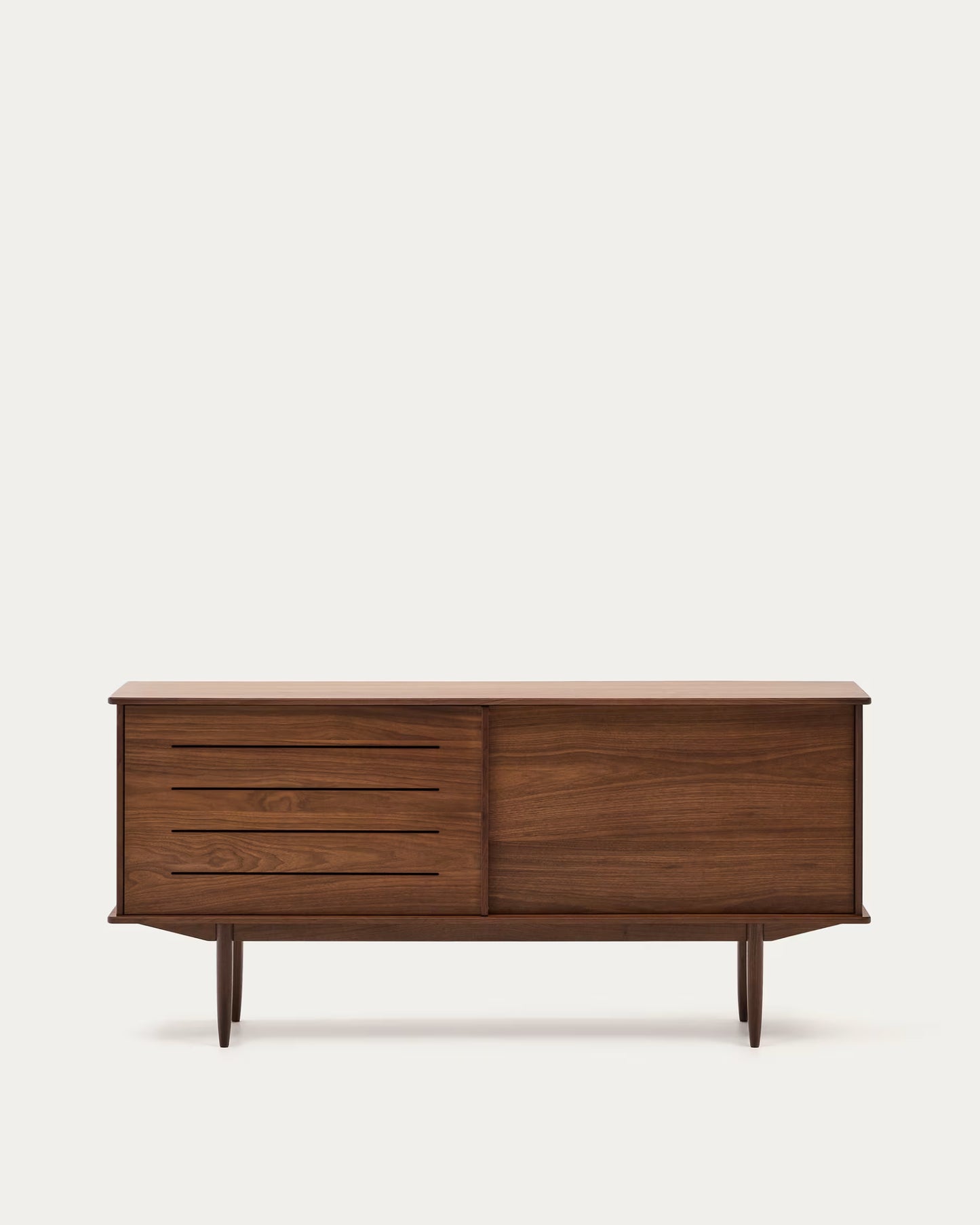 Kave Home Carolin Walnut Wood Veneer Sideboard with 2 Doors and 1 Drawer, 180 x 83.8 cm