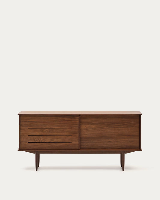 Kave Home Carolin Walnut Wood Veneer Sideboard with 2 Doors and 1 Drawer, 180 x 83.8 cm
