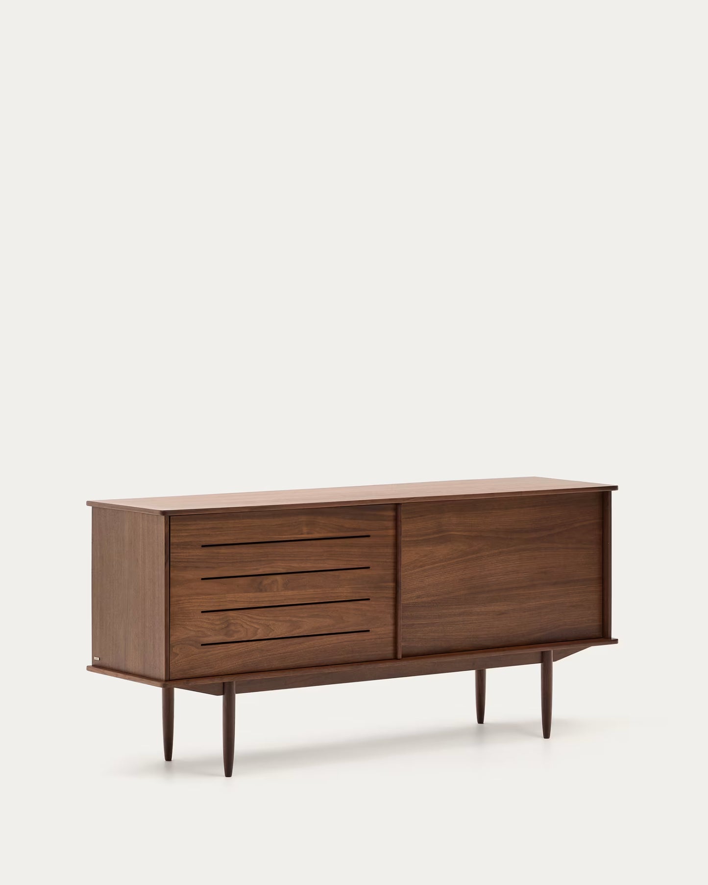 Kave Home Carolin Walnut Wood Veneer Sideboard with 2 Doors and 1 Drawer, 180 x 83.8 cm