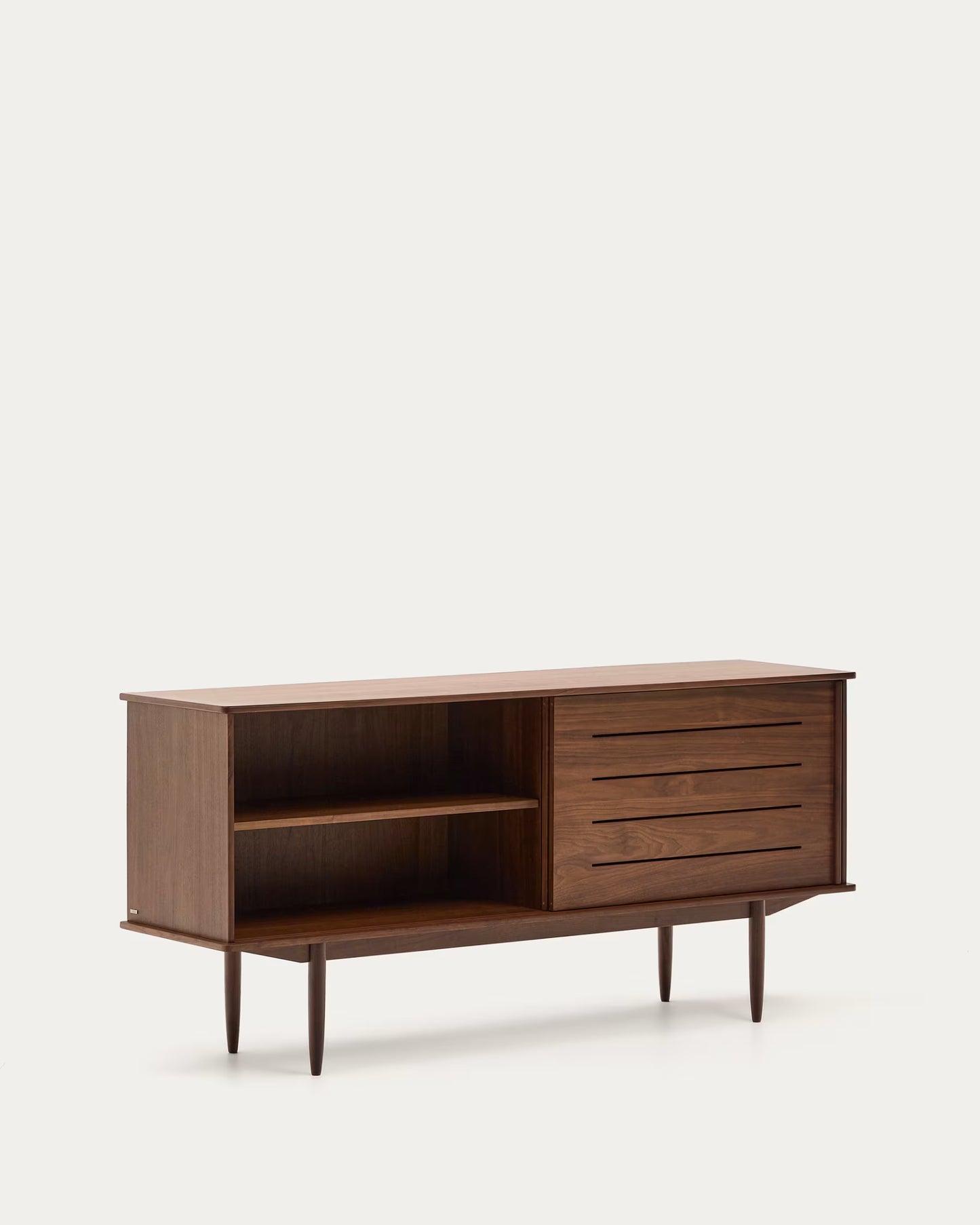 Kave Home Carolin Walnut Wood Veneer Sideboard with 2 Doors and 1 Drawer, 180 x 83.8 cm