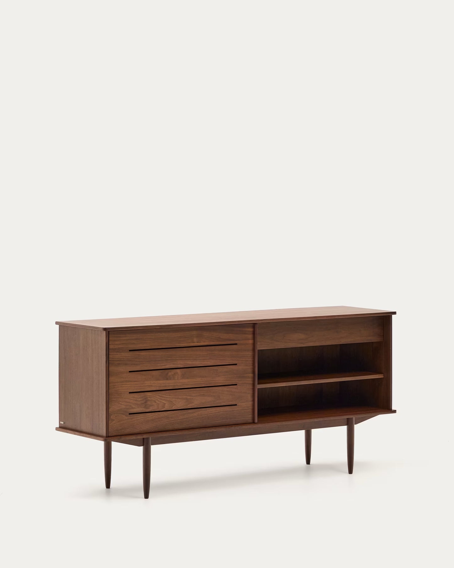 Kave Home Carolin Walnut Wood Veneer Sideboard with 2 Doors and 1 Drawer, 180 x 83.8 cm
