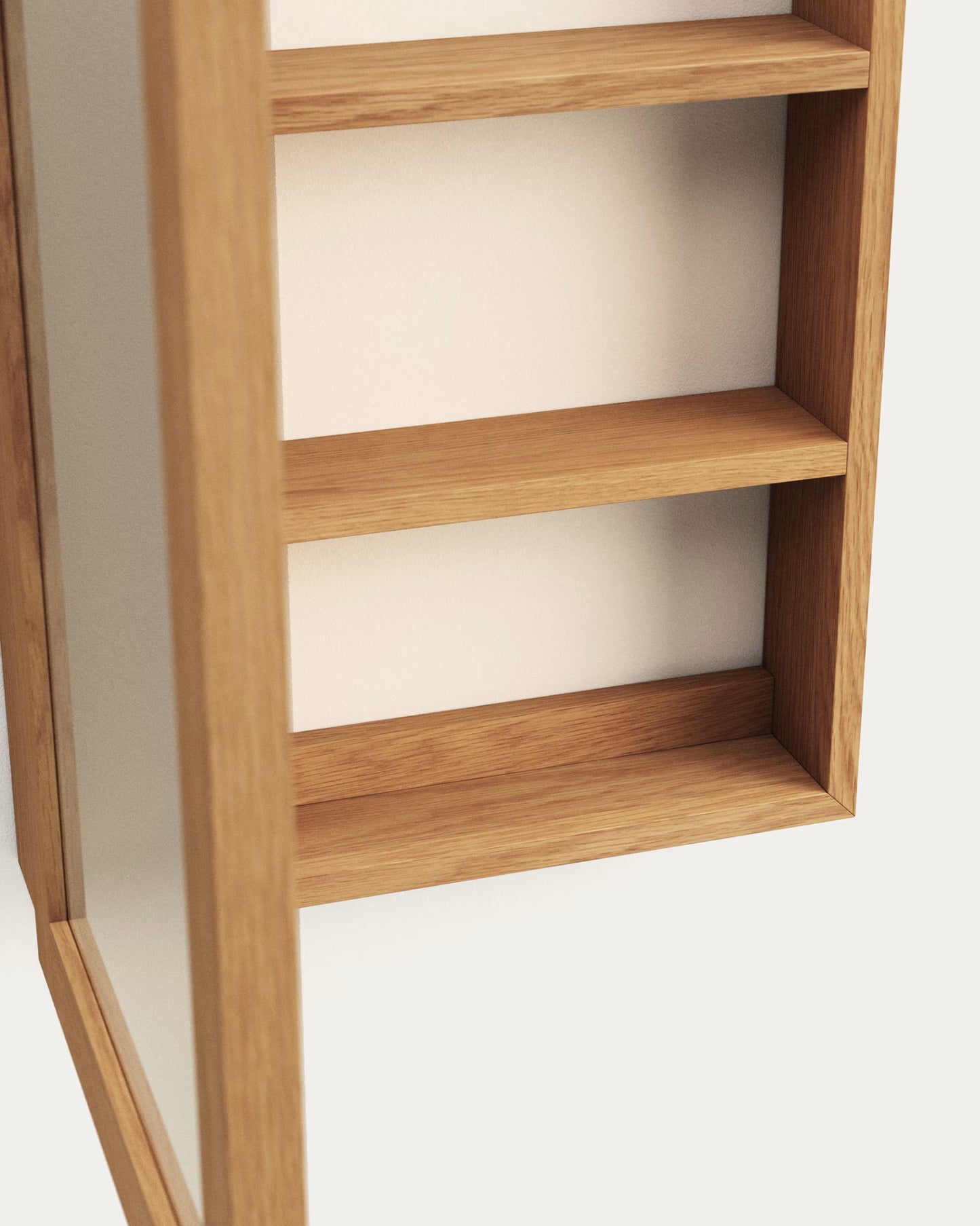 Kave Home Plubia Medicine Cabinet with Mirror in Solid Teak, 50 x 70 cm