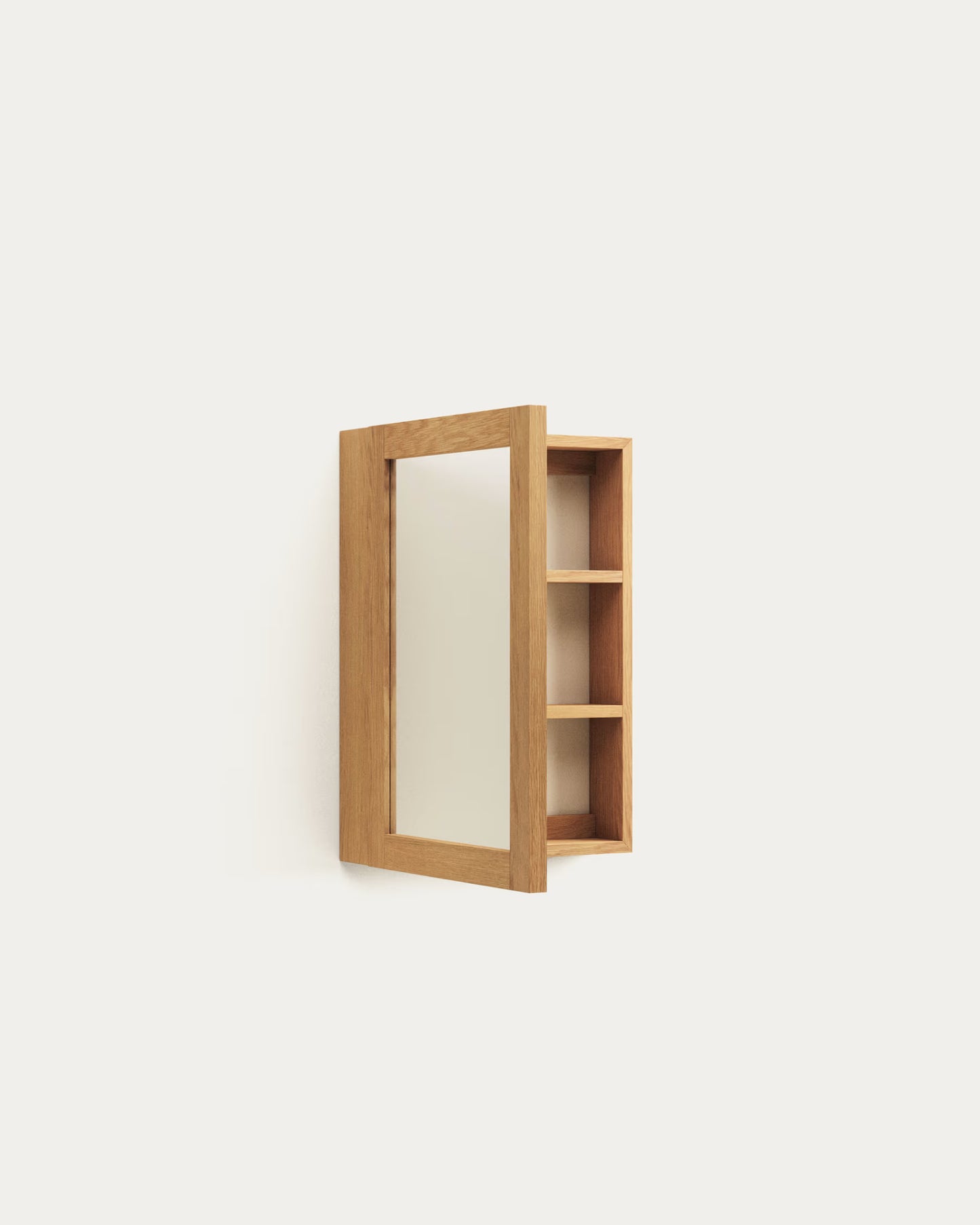 Kave Home Plubia Medicine Cabinet with Mirror in Solid Teak, 50 x 70 cm