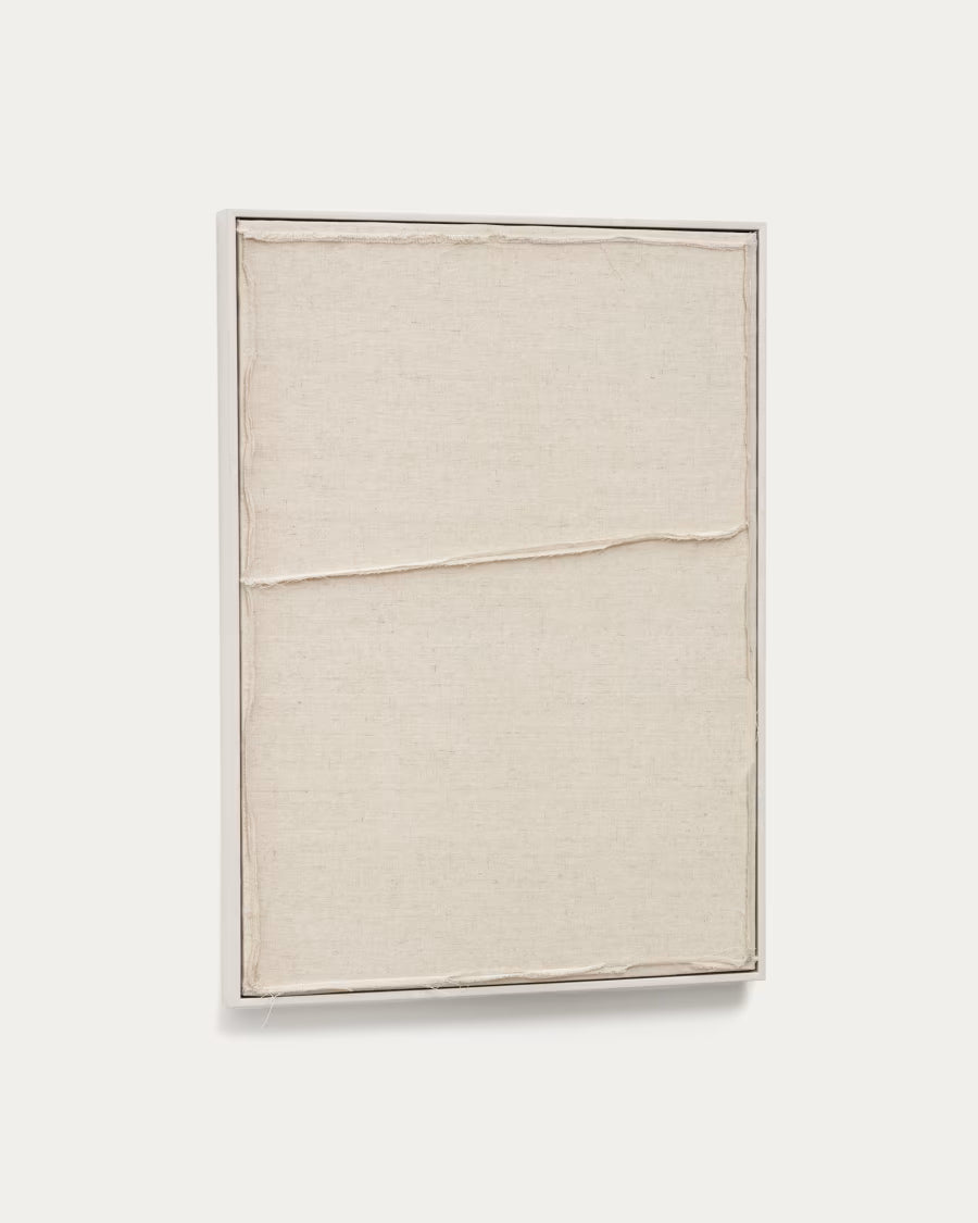 Kave Home Maha White Wall Hanging with Horizontal Line 52 x 72 cm