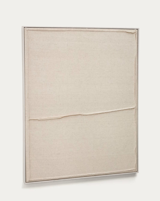 Kave Home Maha White Wall Hanging with Horizontal Line 82 x 102 cm