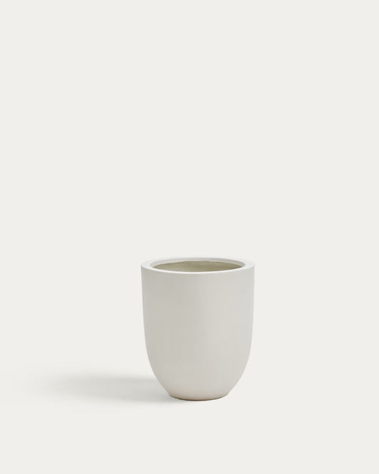 Kave Home Aiguablava Plant Pot in White Cement, Ø 39 cm