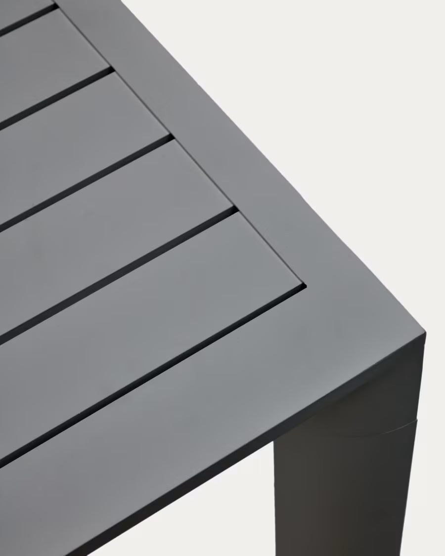 Kave Home Culip Aluminium Outdoor Table in Powder Coated Grey Finish, 150 x 77 cm