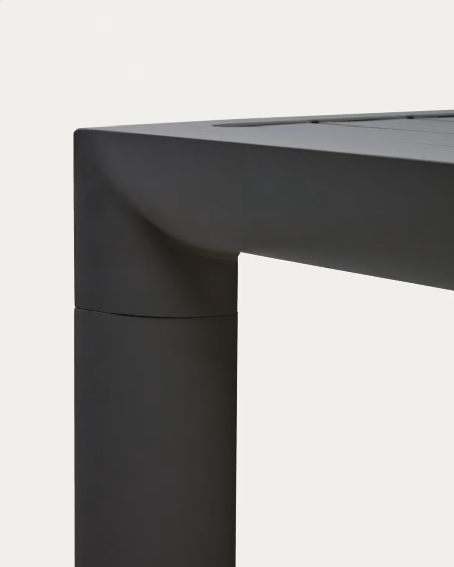Kave Home Culip Aluminium Outdoor Table in Powder Coated Grey Finish, 150 x 77 cm