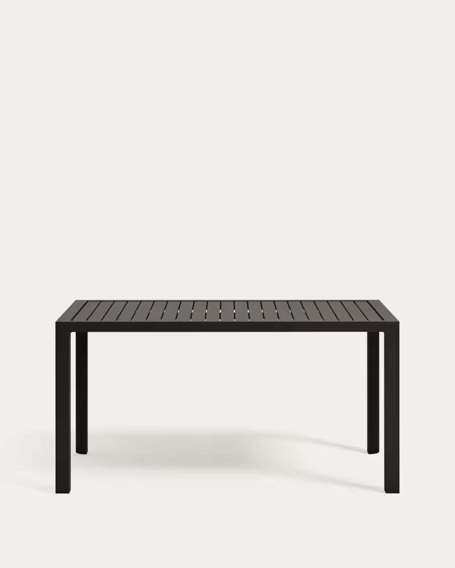Kave Home Culip Aluminium Outdoor Table in Powder Coated Grey Finish, 150 x 77 cm