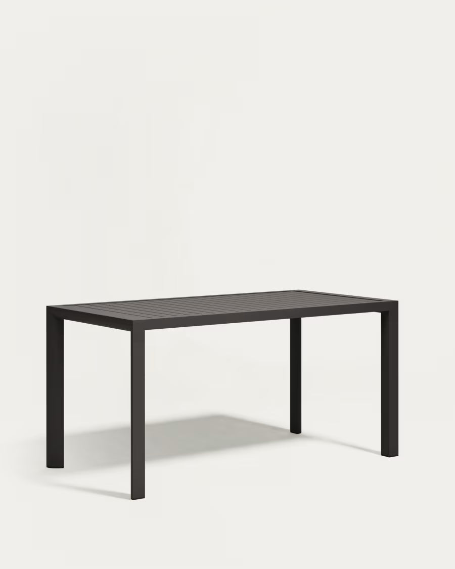 Kave Home Culip Aluminium Outdoor Table in Powder Coated Grey Finish, 150 x 77 cm
