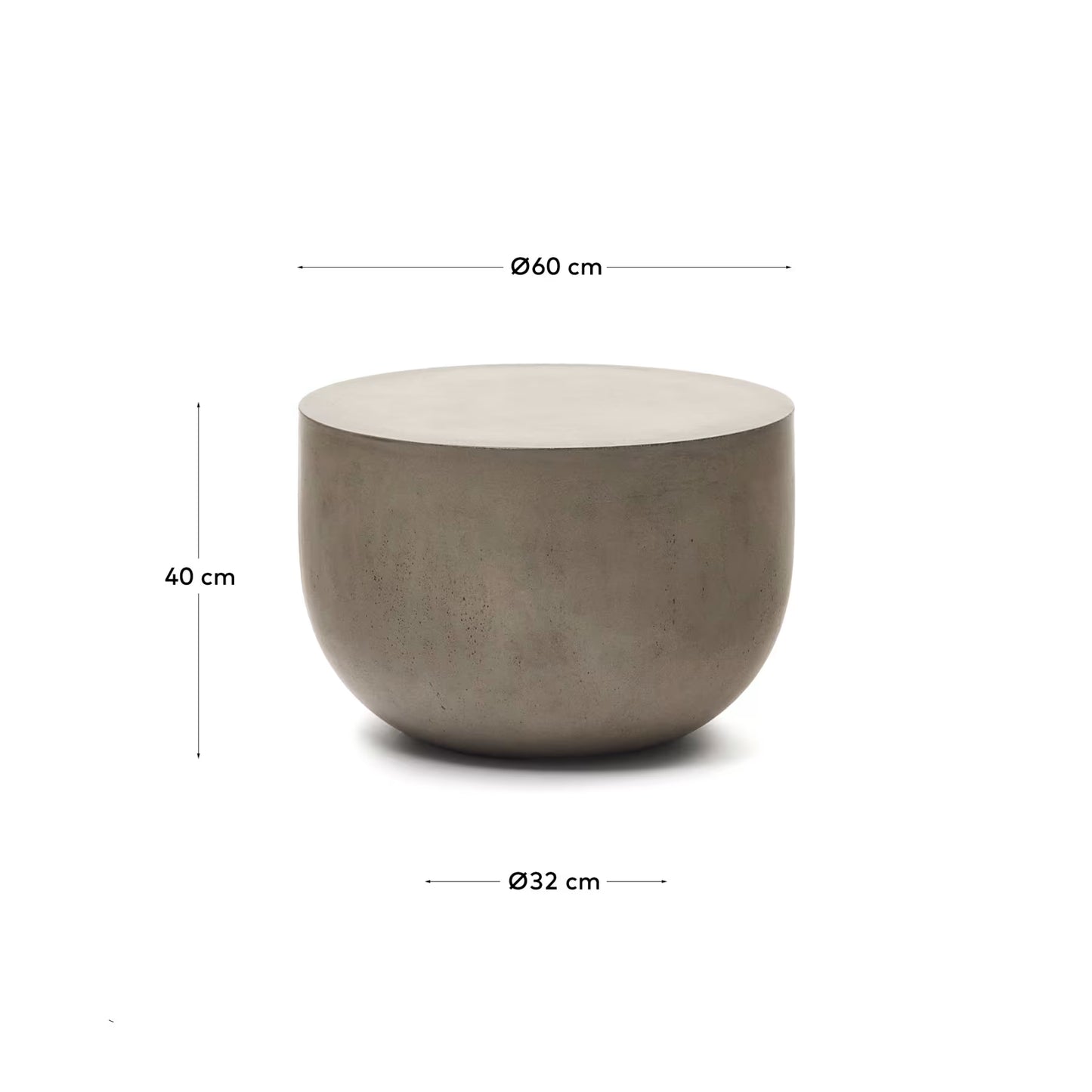 Kave Home Garbet Cement Coffee Table, Ø 60 cm