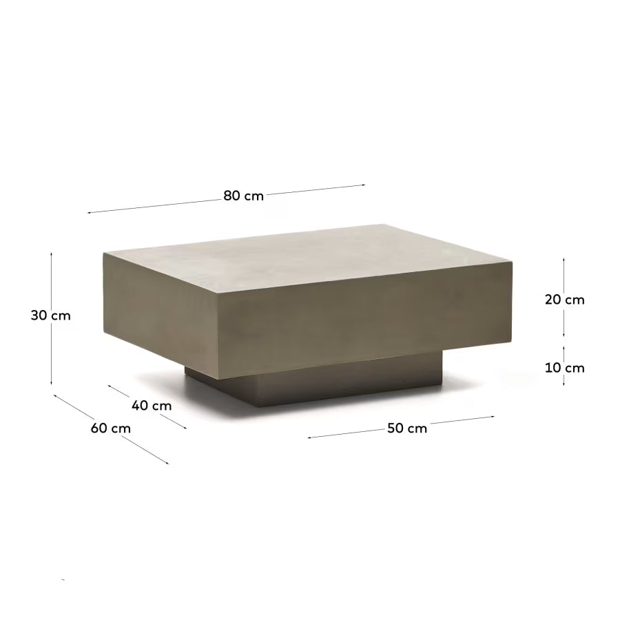 Kave Home Rustella Cement Coffee Table, 80 x 60 cm