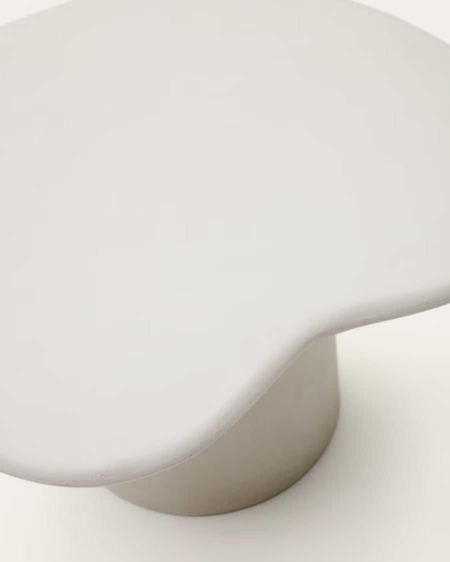 Kave Home Macarella White Cement Coffee Table, 83 x 77 cm