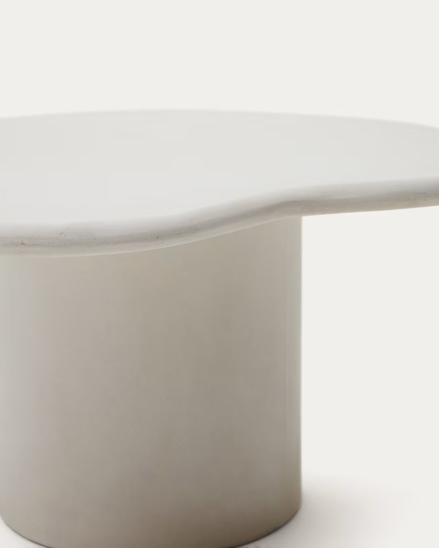 Kave Home Macarella White Cement Coffee Table, 83 x 77 cm