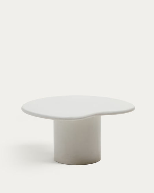 Kave Home Macarella White Cement Coffee Table, 83 x 77 cm