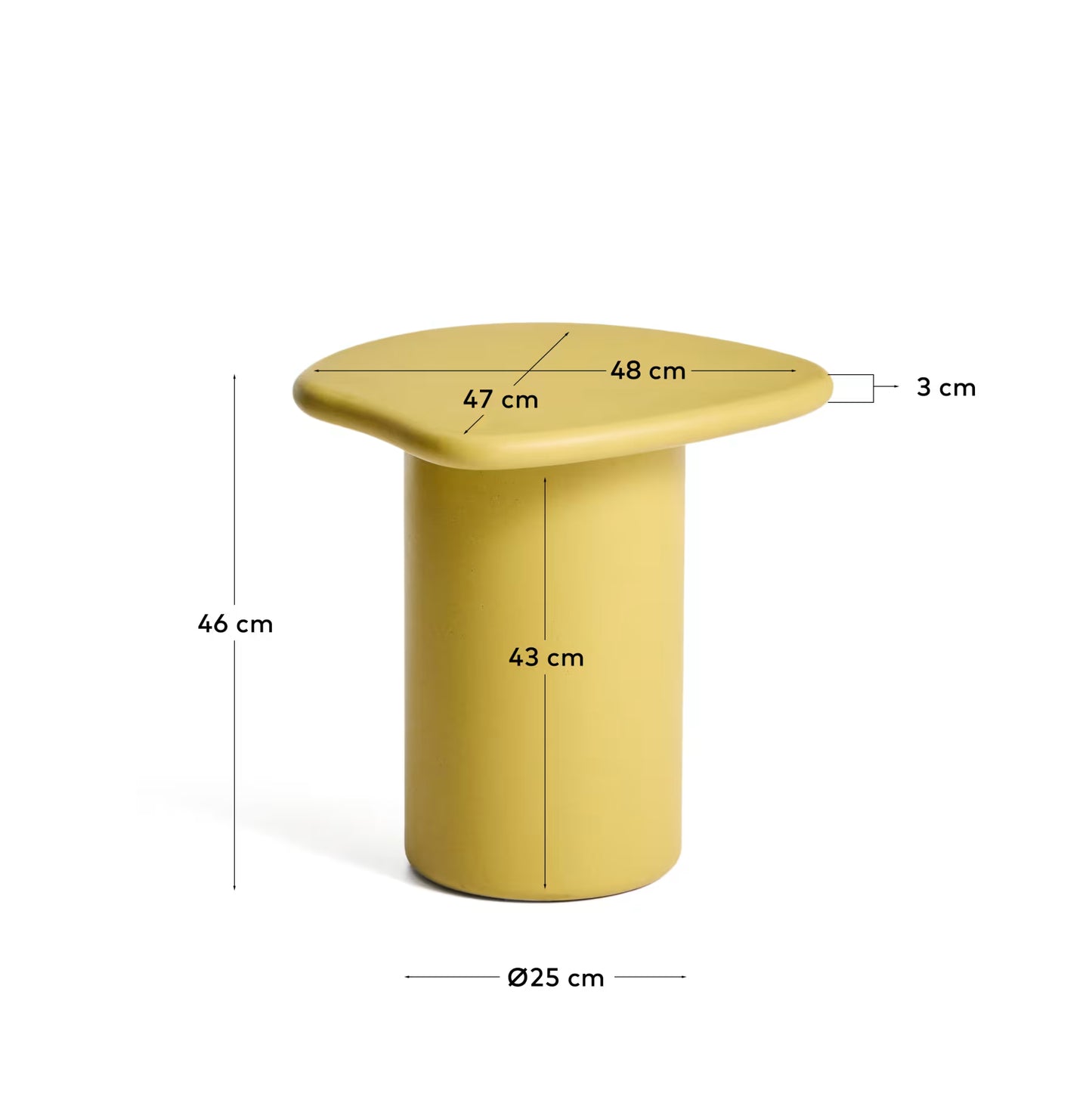 Kave Home Macarella Side Table in Mustard Concrete 48 x 47cm