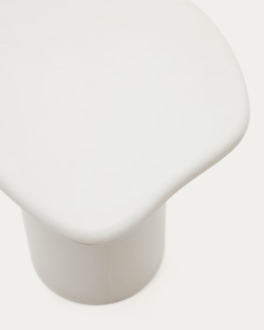 Kave Home Macarella White Cement Side Table, 48 x 47 cm