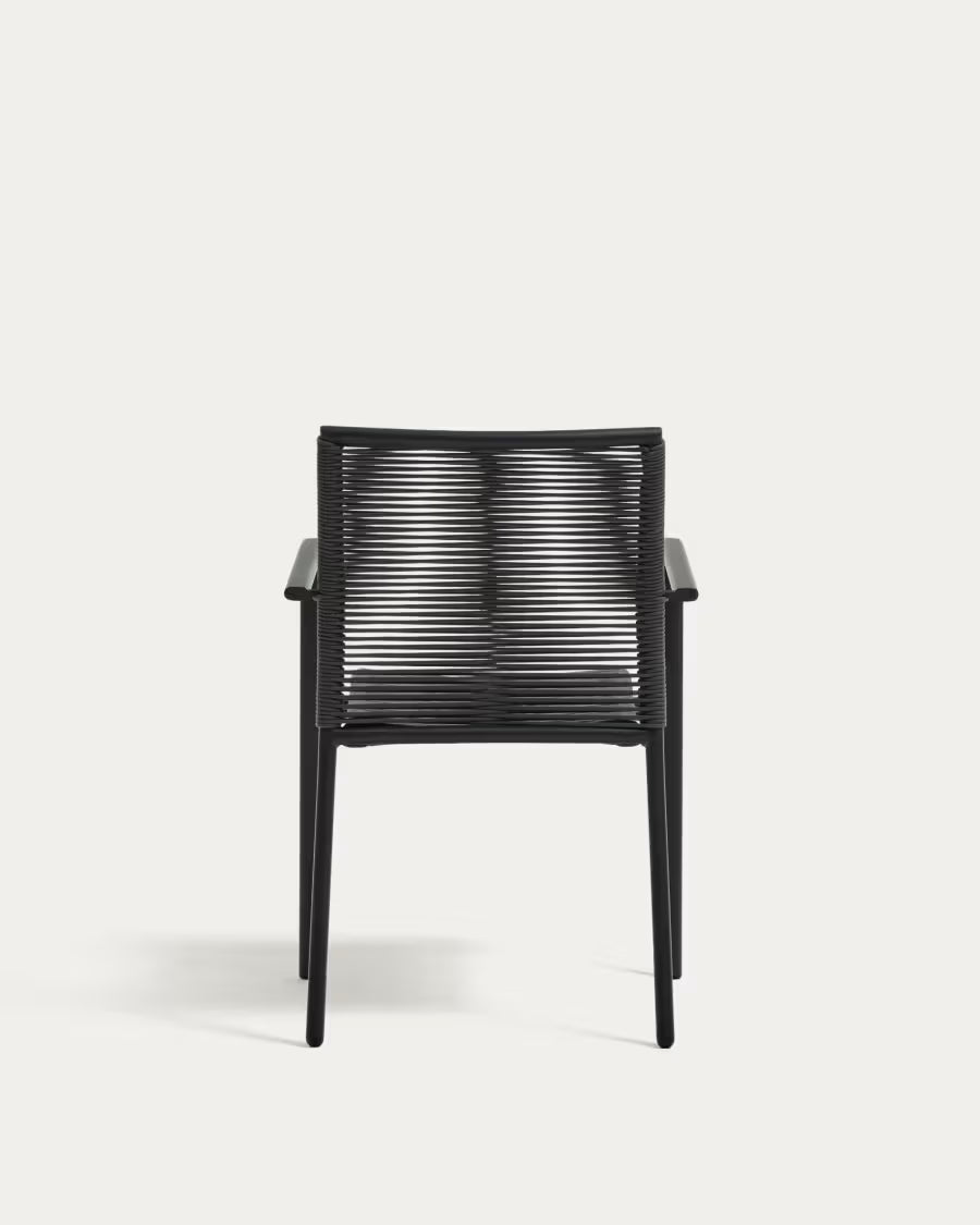 Kave Home Culip Stackable Outdoor Chair in Aluminium and Cord in Grey