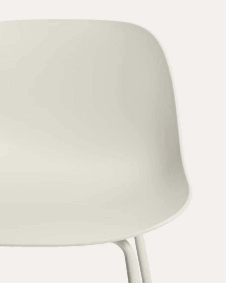Kave Home Altea Beige Stool with Beige-Finished Steel Legs 75 cm