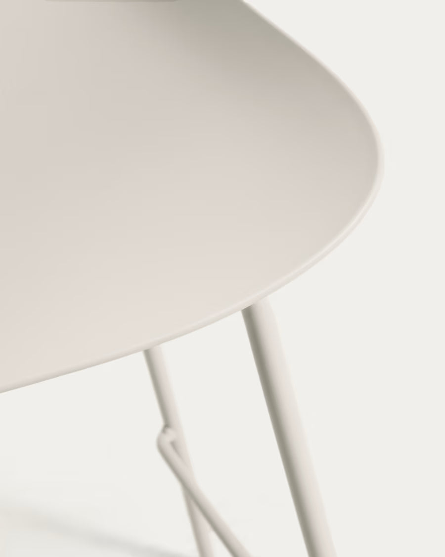 Kave Home Altea Beige Stool with Beige-Finished Steel Legs 75 cm