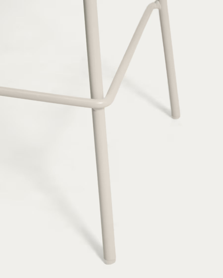Kave Home Altea Beige Stool with Beige-Finished Steel Legs 75 cm