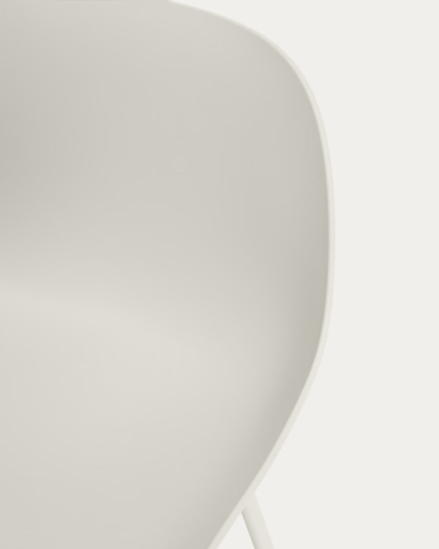 Kave Home Altea Beige Stool with Beige-Finished Steel Legs 75 cm