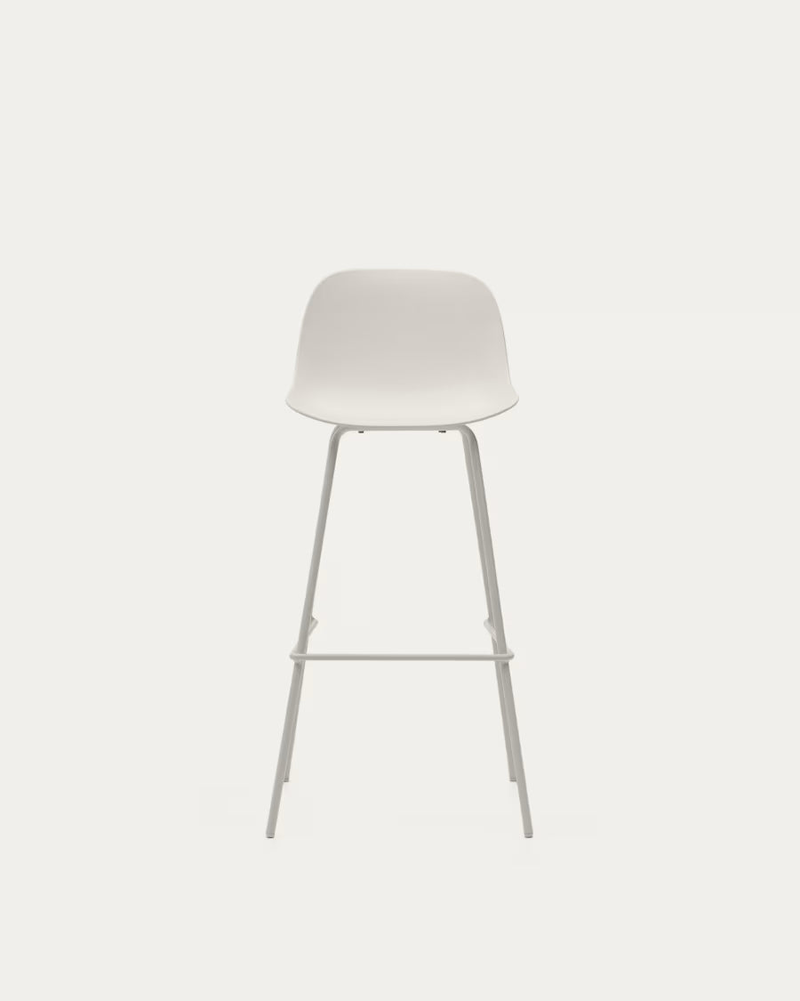 Kave Home Altea Beige Stool with Beige-Finished Steel Legs 75 cm