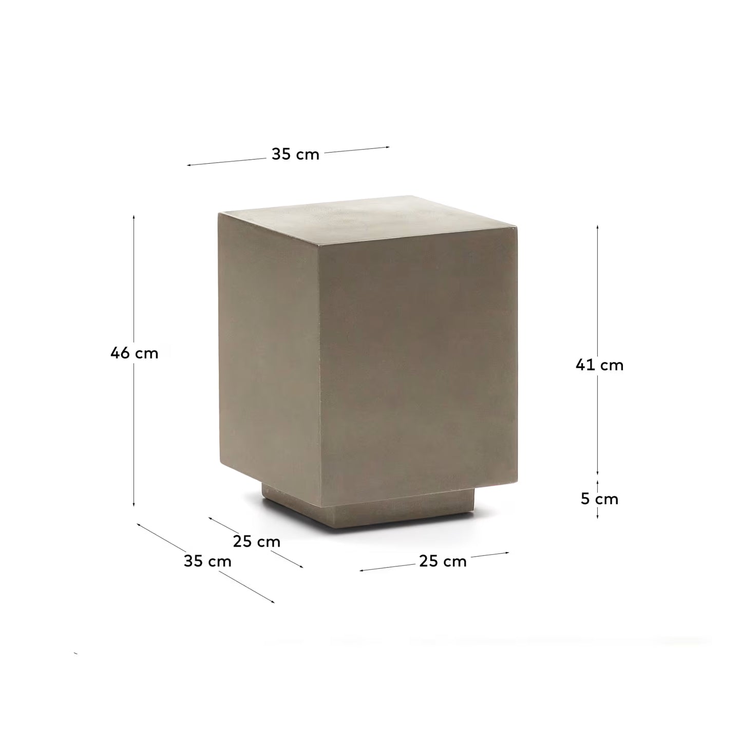 Kave Home Rustella Cement Side Table, 35 x 35 cm