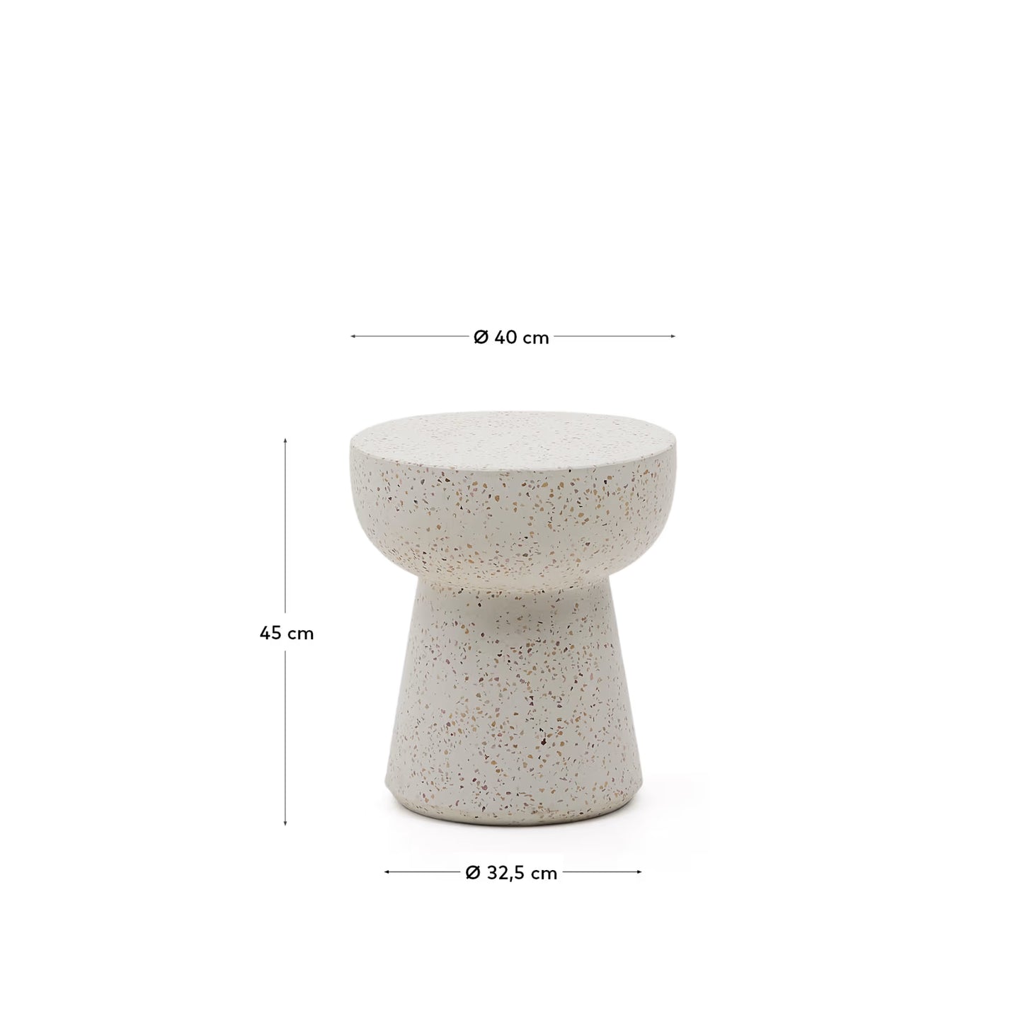 Kave Home Pada White Terrazzo Side Table, Ø 40 cm